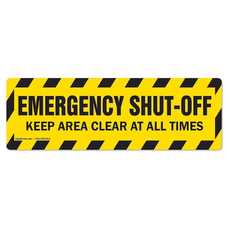 Emergency Shut Off 18in Non-Slip Floor Marker, 3PK